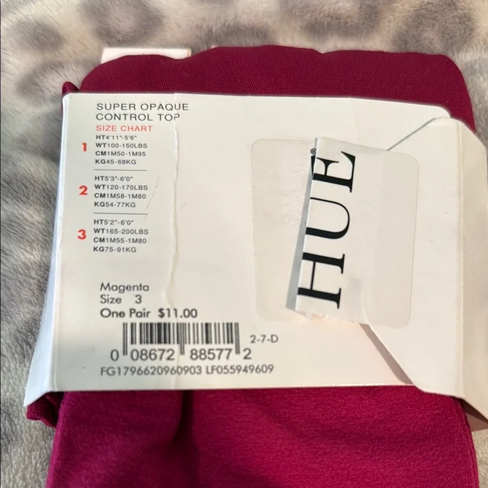 HUE Bold Fuchsia Opaque Tights - Picture 2 of 3